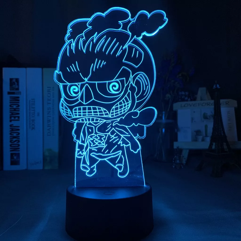 Luminária Attack on Titan Anime lâmpada Luz noturna 3d de attack on titan, luz noturna para decoração de quarto infantil, com sensor de toque, para presente para crianças 1