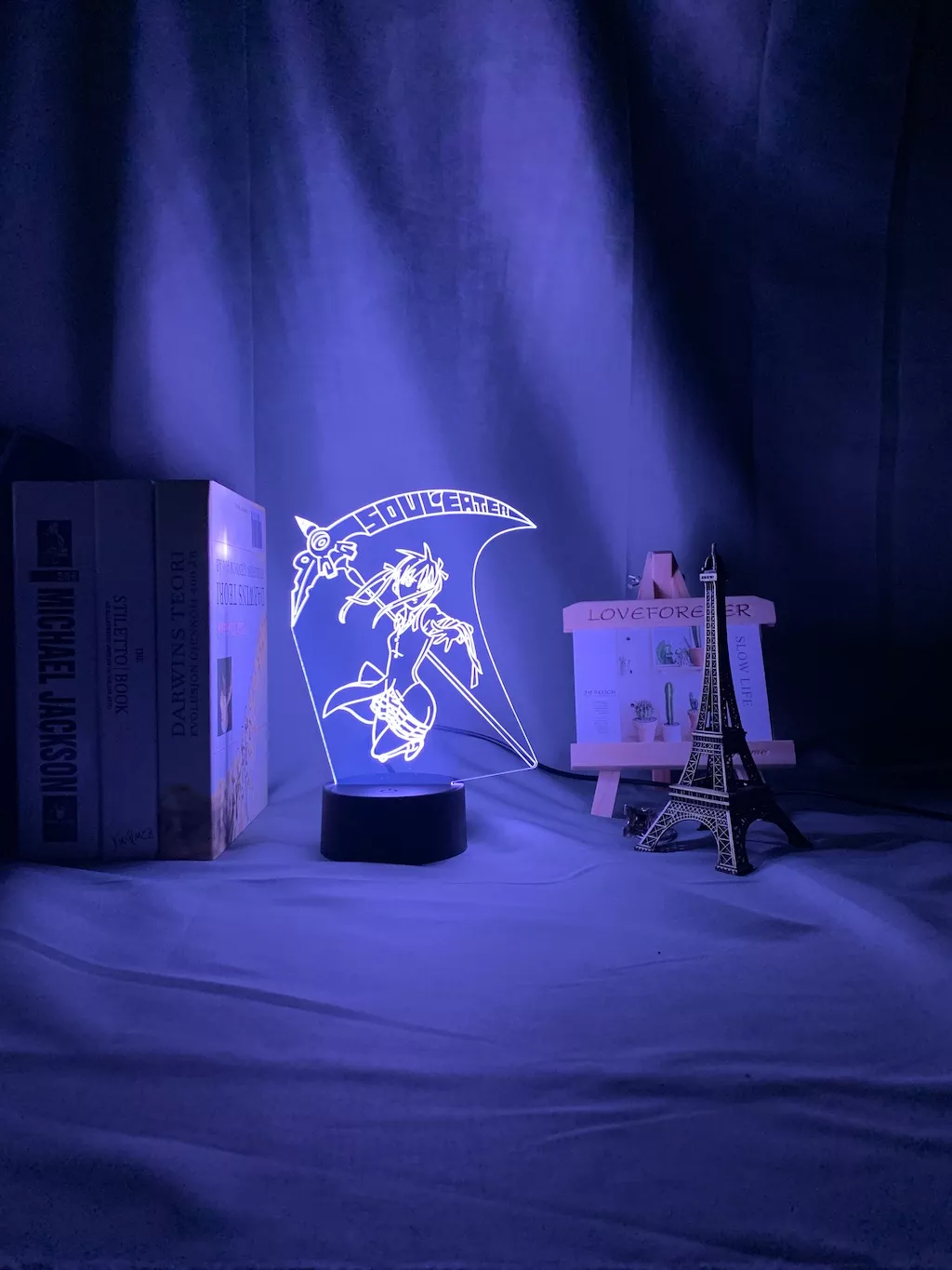 Luminária Soul Eater Anime brinquedo infantil de led para decoração noturna, mesa de cabeceira, lâmpada 3d de led para decoração de casa ou quarto de garotas, muda de cor 1