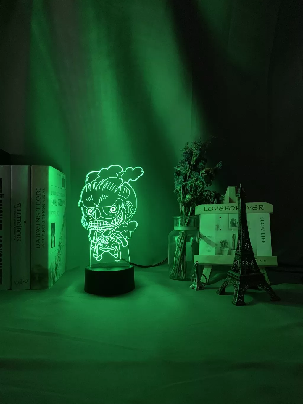 1368394480 1 Luminária Attack on Titan Anime lâmpada Luz noturna 3d de attack on titan, luz noturna para decoração de quarto infantil, com sensor de toque, para presente para crianças