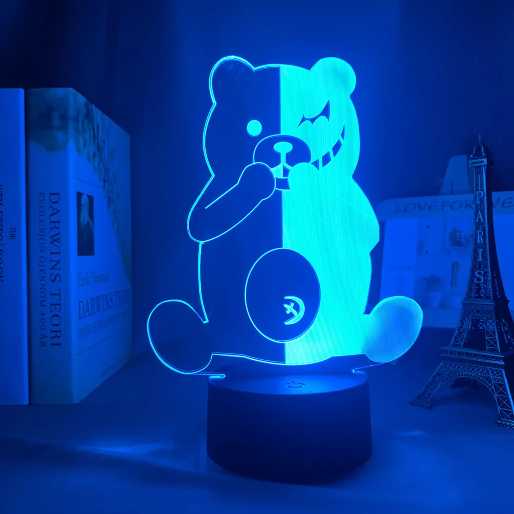 1386235966 1 Luminária Danganronpa Pendanronpa monokuma lâmpada led para decoração, para quarto, presente para crianças, acrílico