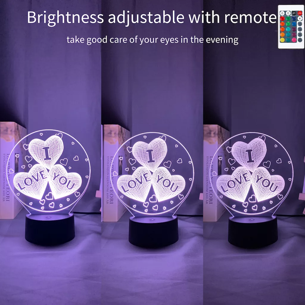 138839038 1 Luminária Chunibyo Anime lâmpada Luz noturna de led amor rikka, takanashi, para decoração do quarto, presente de aniversário, anime, lâmpada 3d, rikka, takanashi