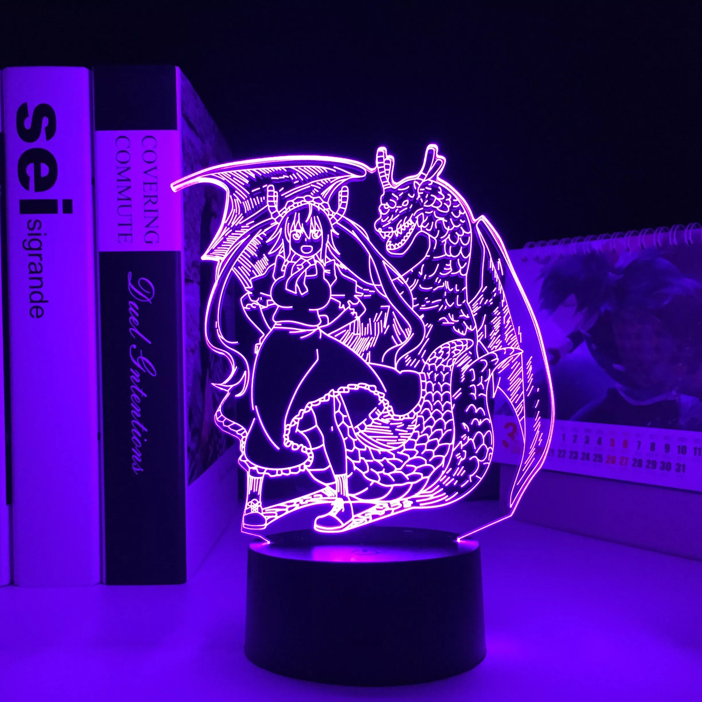 Luminária Tohru Miss Kobayashi Dragon Maid Anime figura anime luz da noite led para decoração do quarto lâmpada presente de aniversário manga tohru 3d luz 1