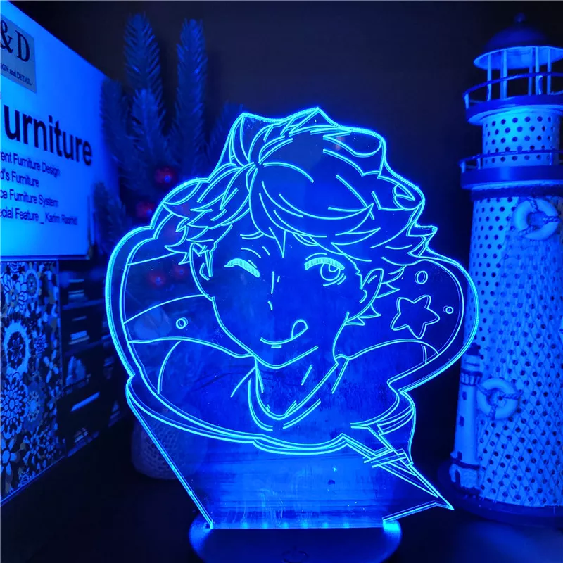 1499957143 1 Luminária Haikyuu Anime oikawa, lâmpada led com ilusão 3d, lâmpada de anime com 7 cores que muda para presente de natal