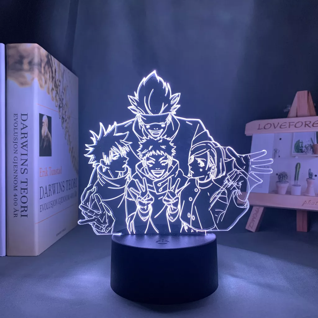1569274678 1 Luminária Jujutsu Kaisen satsuper gojo team lâmpada noturna led satsuper gojo team, luz noturna para presente de aniversário, do grupo gojo satsuper