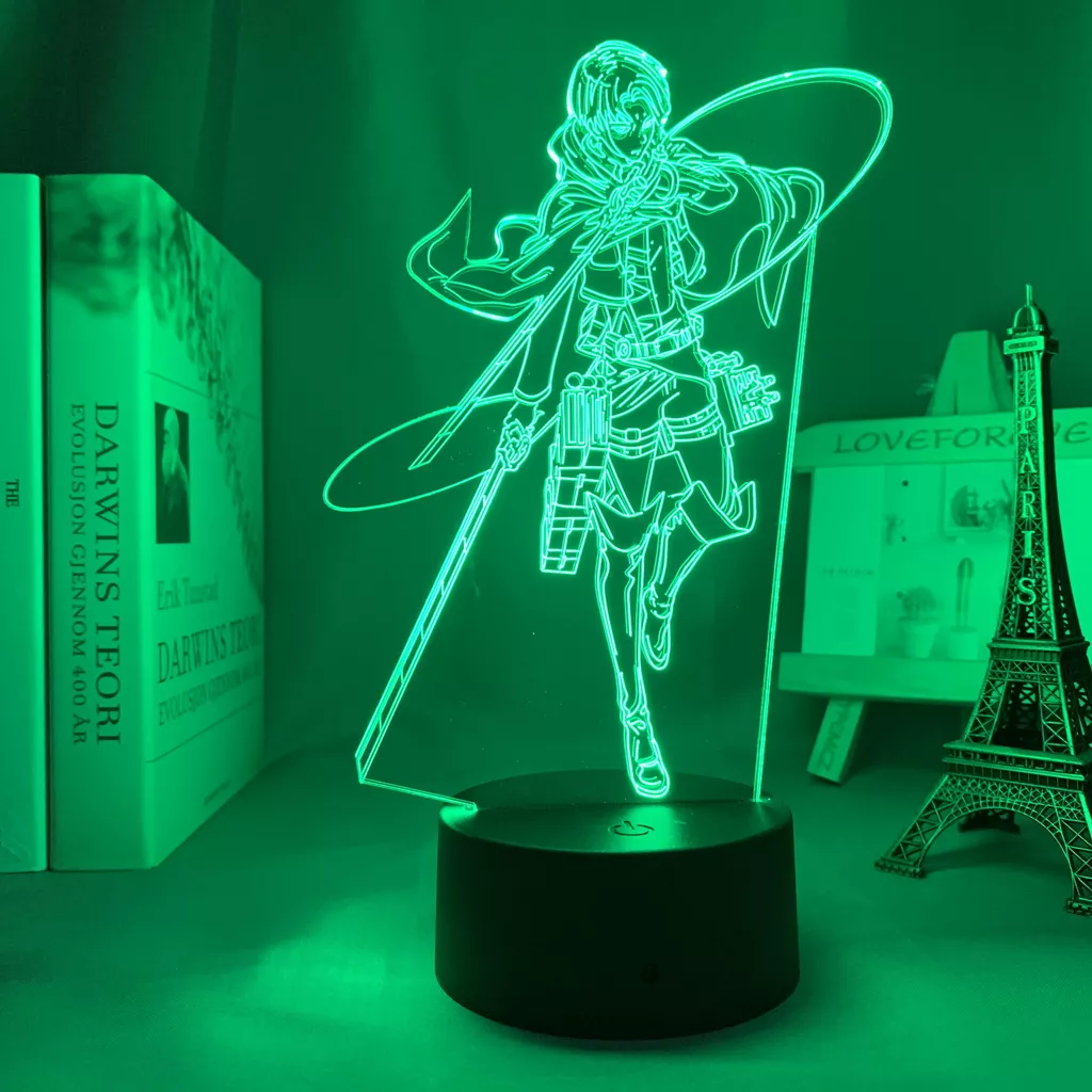 1612036282 1 Luminária Attack on Titan Anime lâmpada Anime 3d ataque da lâmpada em titã luz para decoração do quarto crianças presente ataque em titã led night light