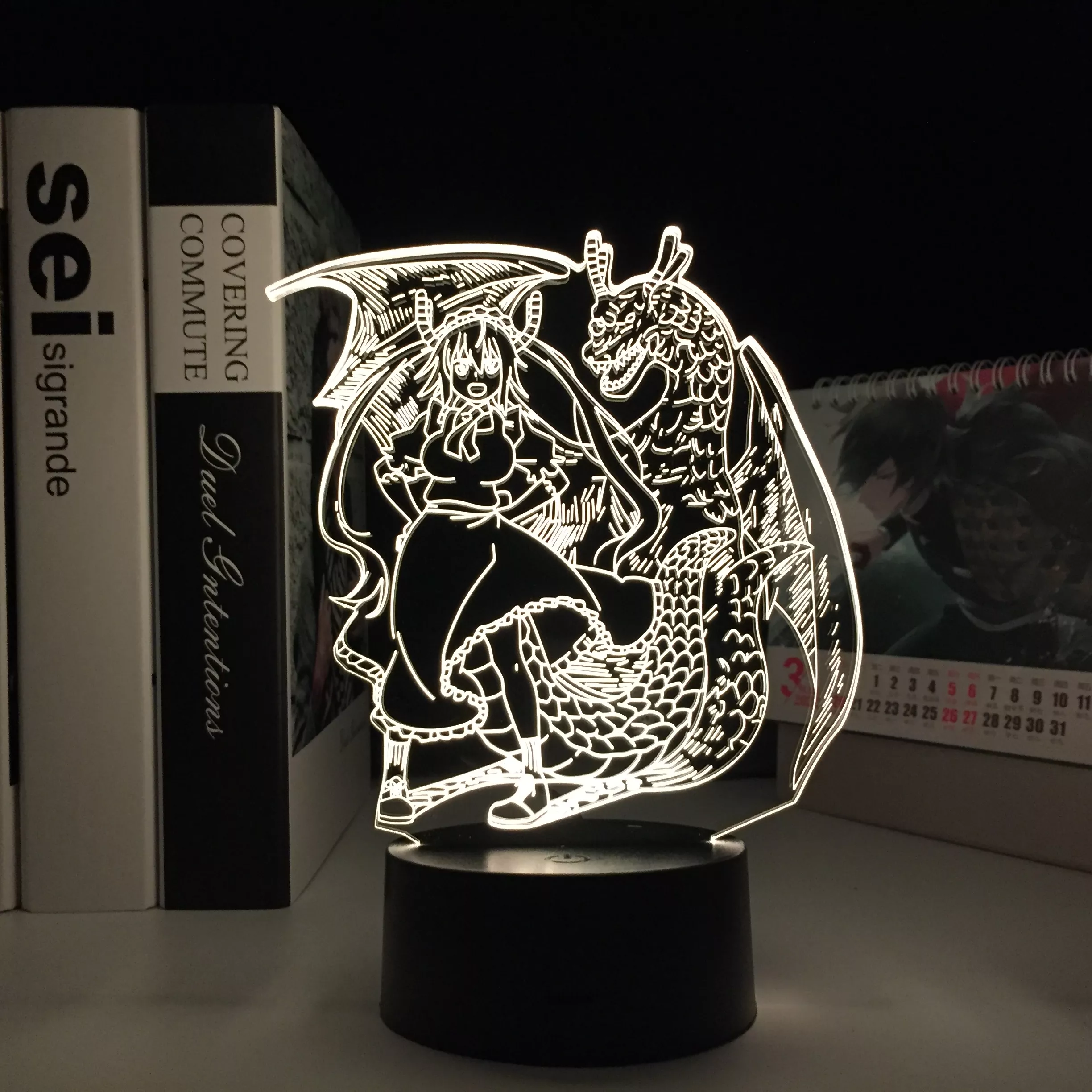 Luminária Tohru Miss Kobayashi Dragon Maid Anime figura anime luz da noite led para decoração do quarto lâmpada presente de aniversário manga tohru 3d luz 2