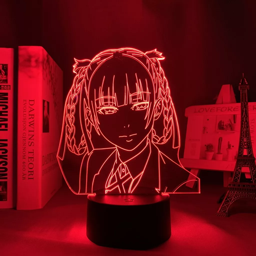 1668864755 1 Luminária Kakegurui Anime lâmpada noturna led kirari, momobami, luz noturna para decoração de quarto, presente de aniversário, lâmpada 3d, kakegurui