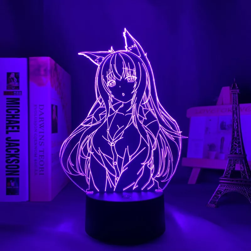 1686328669 1 Luminária Nekopara Anime luminária led noturna para decoração de quarto, luz de mesa 3d de anime waifu