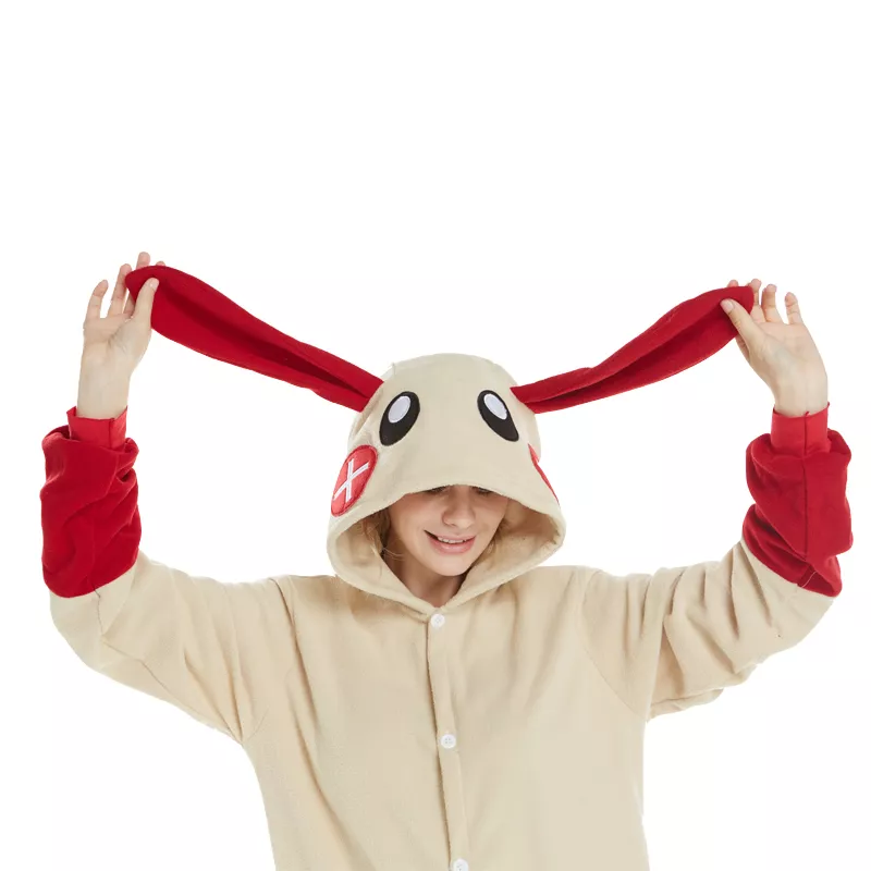 1795927618 1 Pijama Pokemon para adultos, fantasias de carnaval, cosplay, coelho vermelho, animais, pijama lemur, pikachu