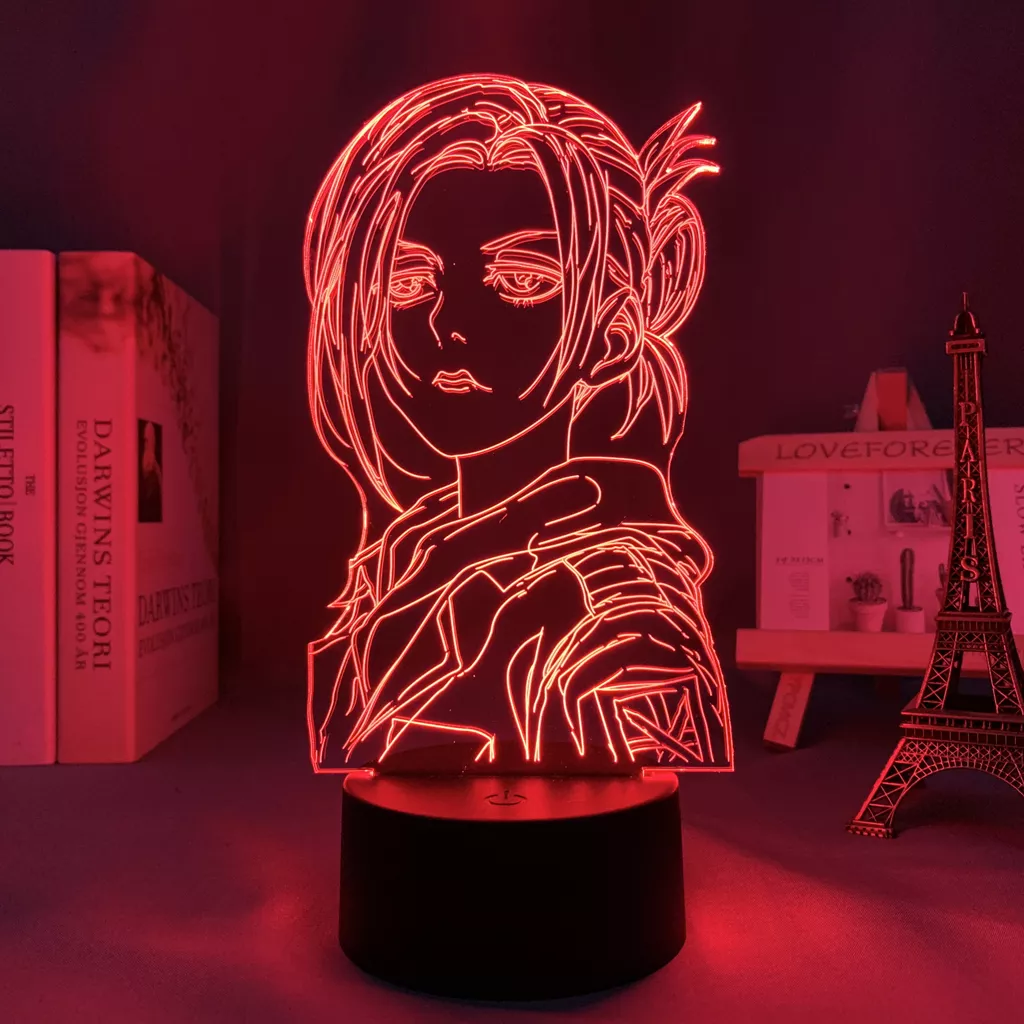 1900279915 1 Luminária Attack on Titan Anime lâmpada de led do anime em 3d ring, lâmpada para decoração de casa, presente de aniversário, manga de attack on titan, lâmpada noturna