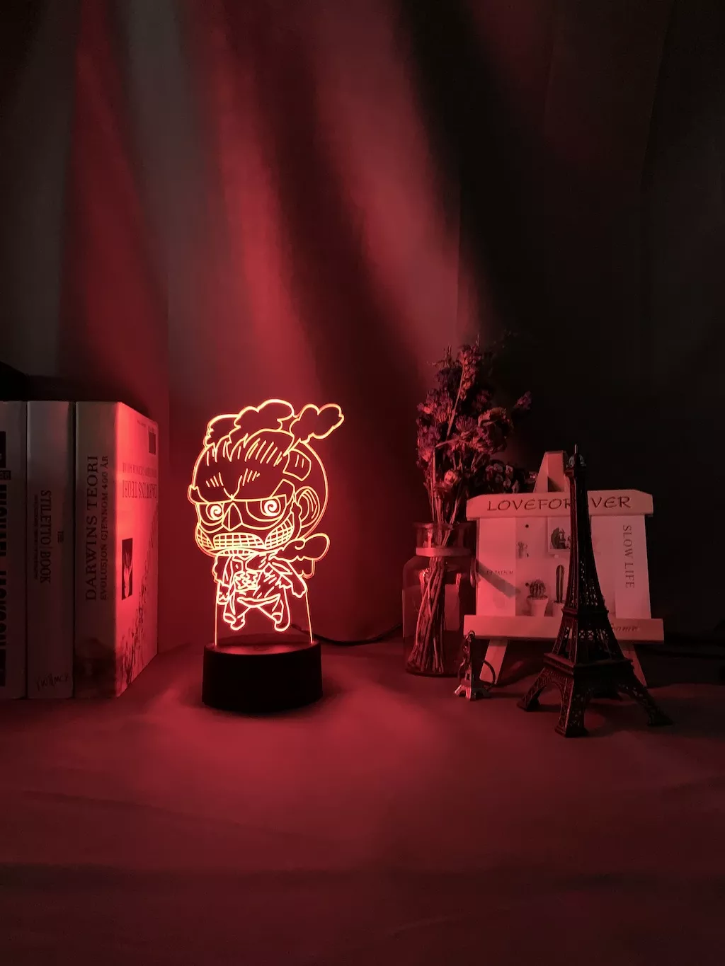 1926722508 1 Luminária Attack on Titan Anime lâmpada Luz noturna 3d de attack on titan, luz noturna para decoração de quarto infantil, com sensor de toque, para presente para crianças