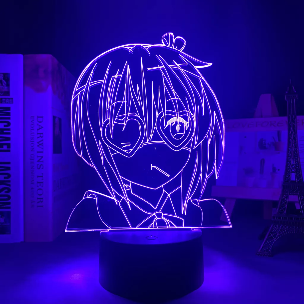 1941797227 1 Luminária Chunibyo Anime lâmpada Luz noturna de led amor rikka, takanashi, para decoração do quarto, presente de aniversário, anime, lâmpada 3d, rikka, takanashi