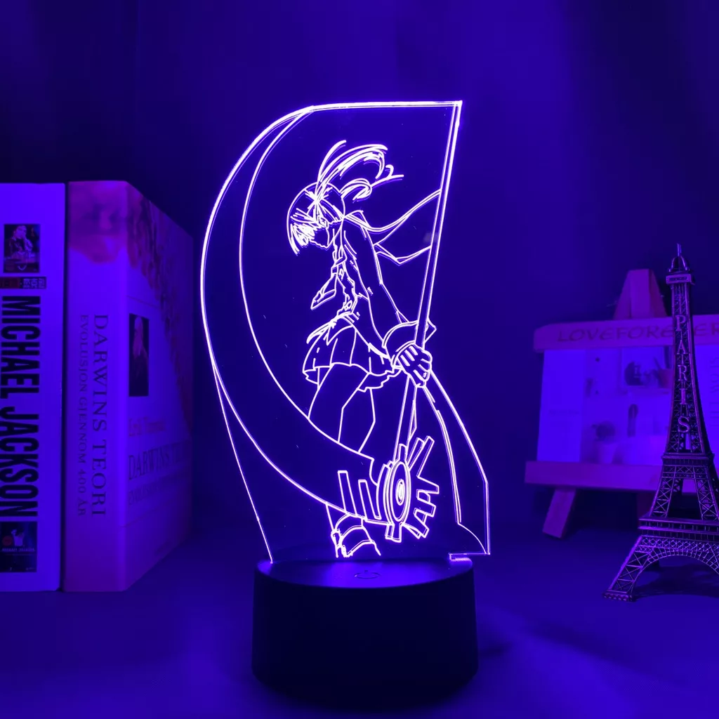 Luminária Soul Eater Anime lâmpada noturna led soul eater, em anime 3d, luz noturna para decoração da casa, de aniversário, presente 1