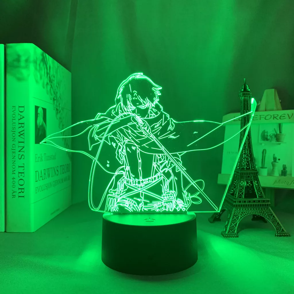 1980081716 1 Luminária Attack on Titan Anime lâmpada 3d de attack on titan, luz noturna de led para decoração de quarto para crianças, presente para attack on titan