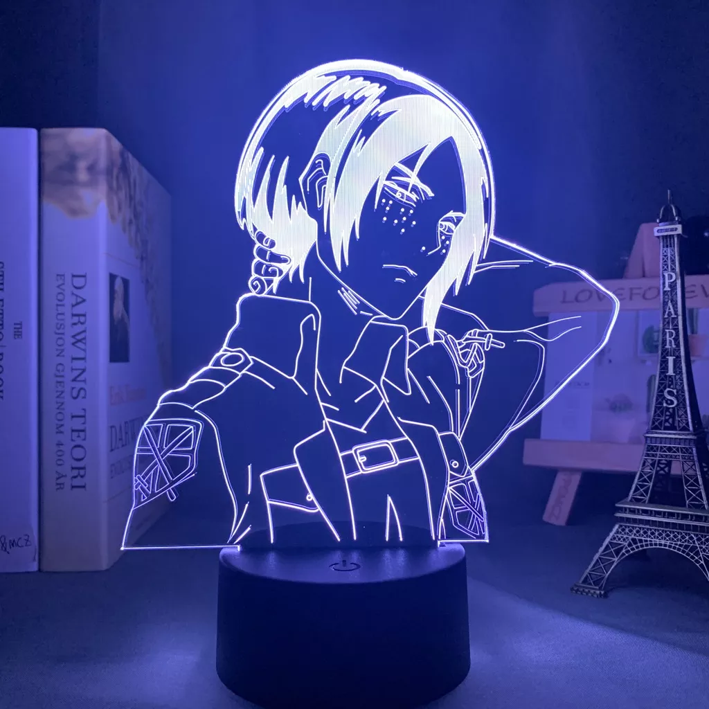 2000605115 1 Luminária Attack on Titan Anime lâmpada acrílica 3d ymir luz noturna de led para decoração de quartos em titan on, ymir
