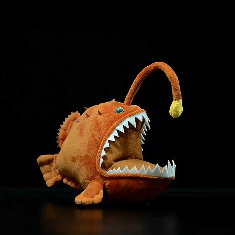 2008890104 1 Pelúcia realista peixe lanterna brinquedo de pelúcia simulação monkfish bonito lophiiformes oceano animal boneca presente aniversário para crianças