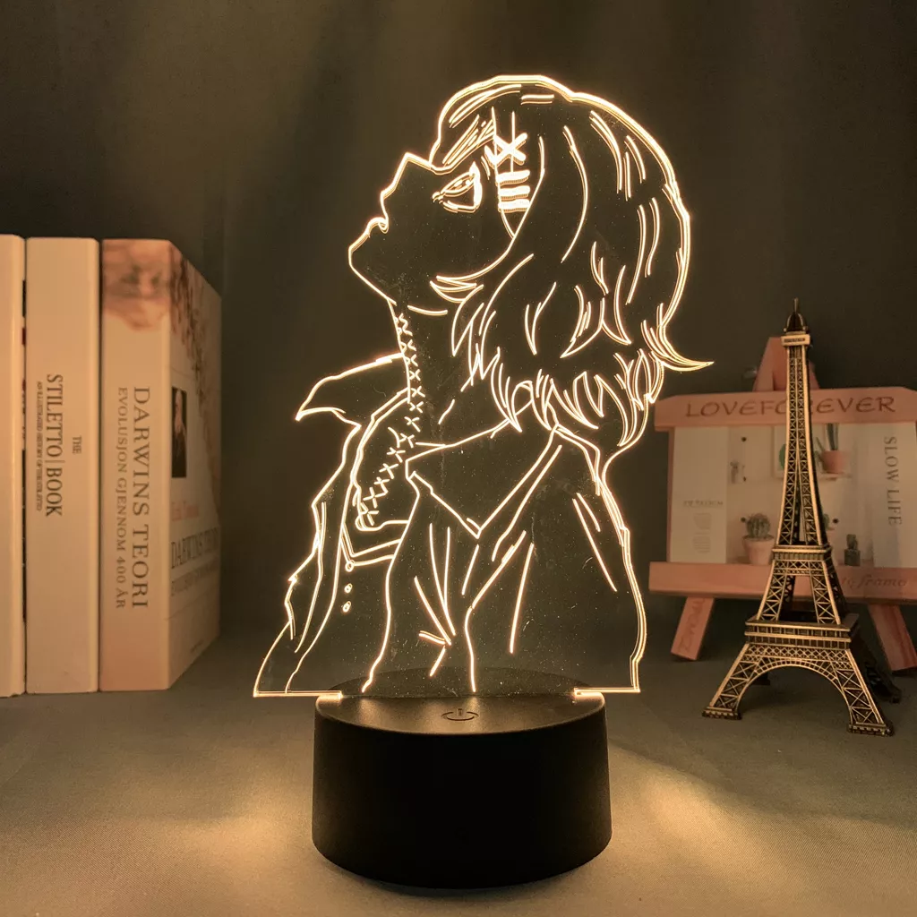 Luminária anime tokyo ghoul para decoração de quarto, luz noturna led tokyo ghoul 2