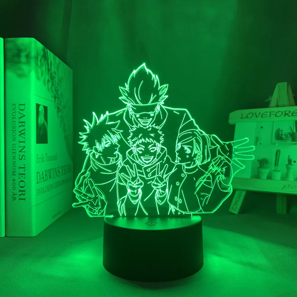 2114251893 1 Luminária Jujutsu Kaisen satsuper gojo team lâmpada noturna led satsuper gojo team, luz noturna para presente de aniversário, do grupo gojo satsuper