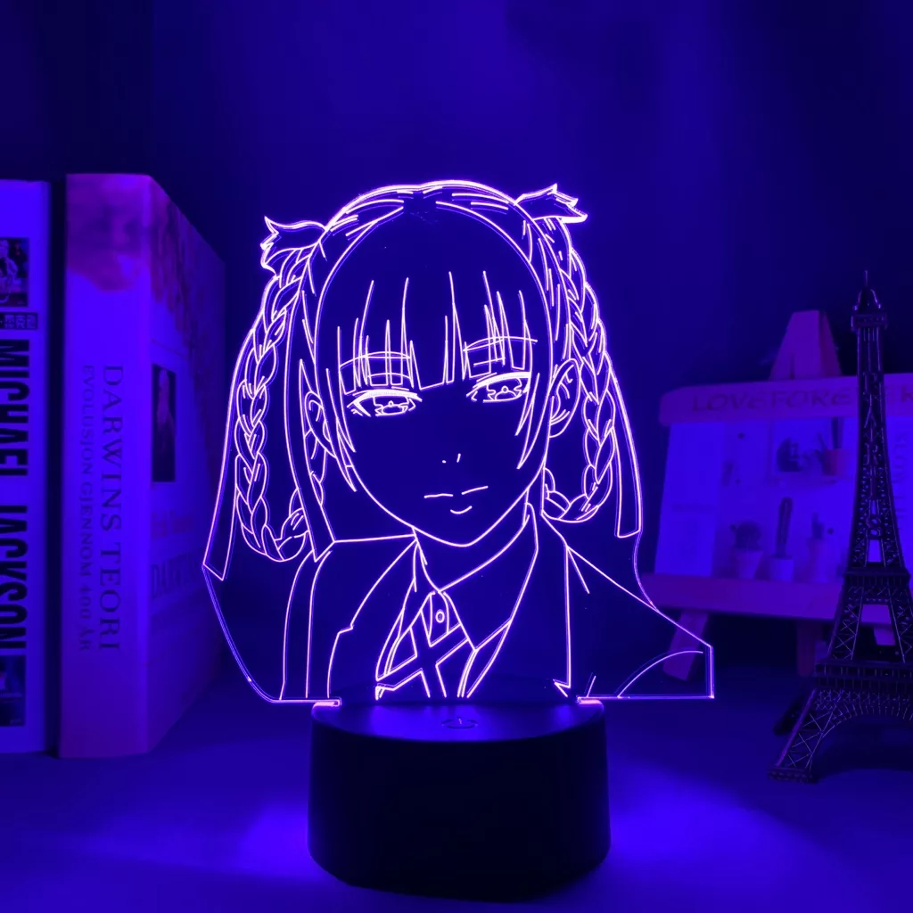 Luminária Kakegurui Anime lâmpada noturna led kirari, momobami, luz noturna para decoração de quarto, presente de aniversário, lâmpada 3d, kakegurui 1