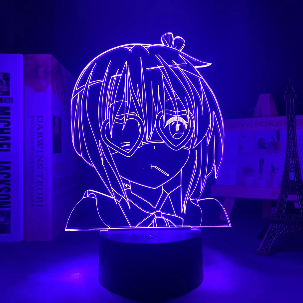 Luminária Chunibyo Anime lâmpada Luz noturna de led amor rikka, takanashi, para decoração do quarto, presente de aniversário, anime, lâmpada 3d, rikka, takanashi 1