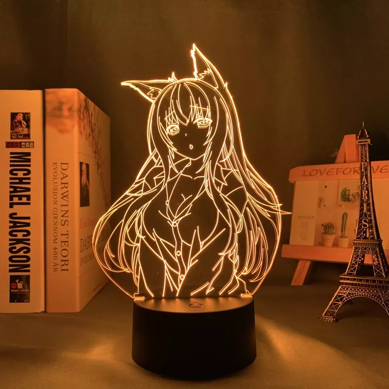 Luminária Nekopara Anime luminária led noturna para decoração de quarto, luz de mesa 3d de anime waifu 1