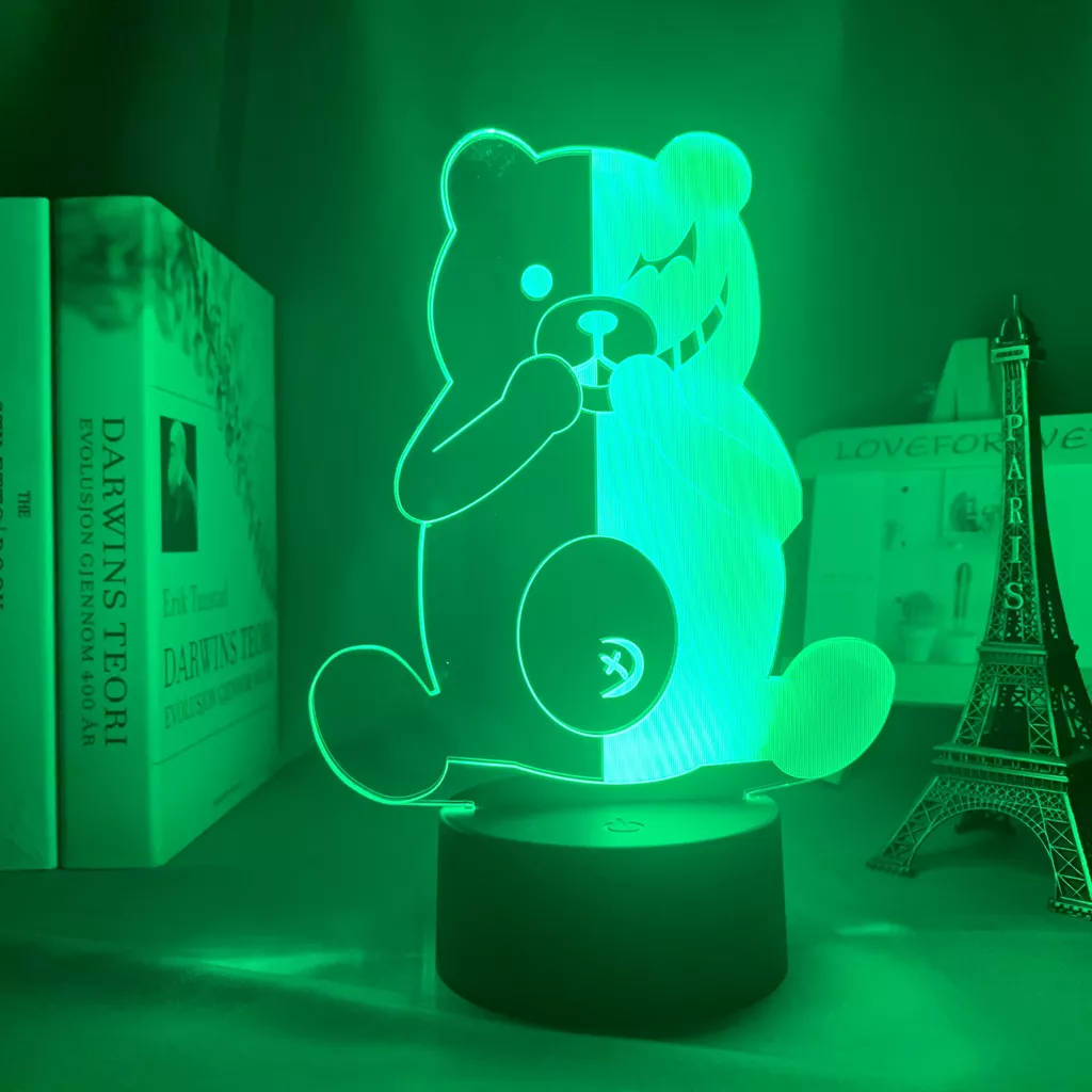 33212443 1 Luminária Danganronpa Pendanronpa monokuma lâmpada led para decoração, para quarto, presente para crianças, acrílico