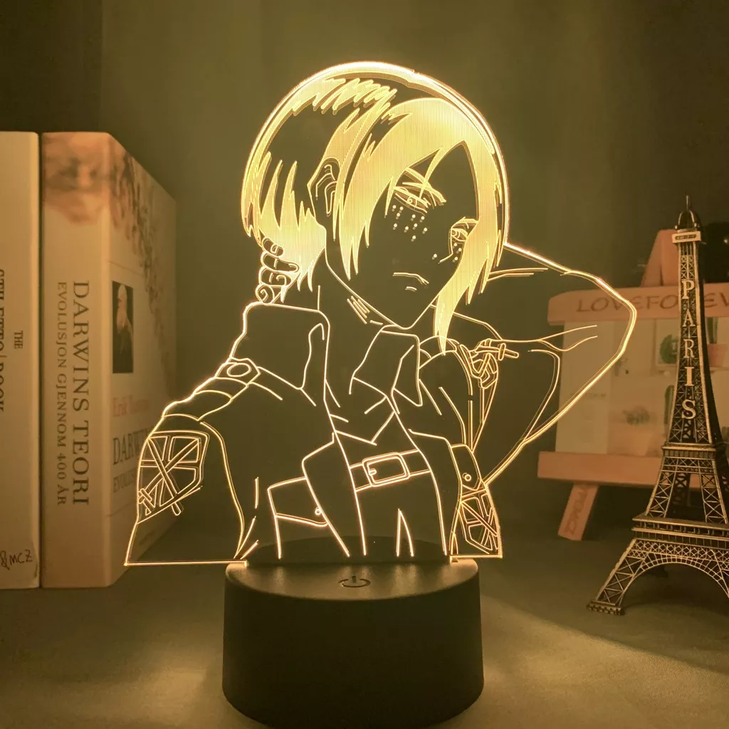 Luminária Attack on Titan Anime lâmpada acrílica 3d ymir luz noturna de led para decoração de quartos em titan on, ymir 2