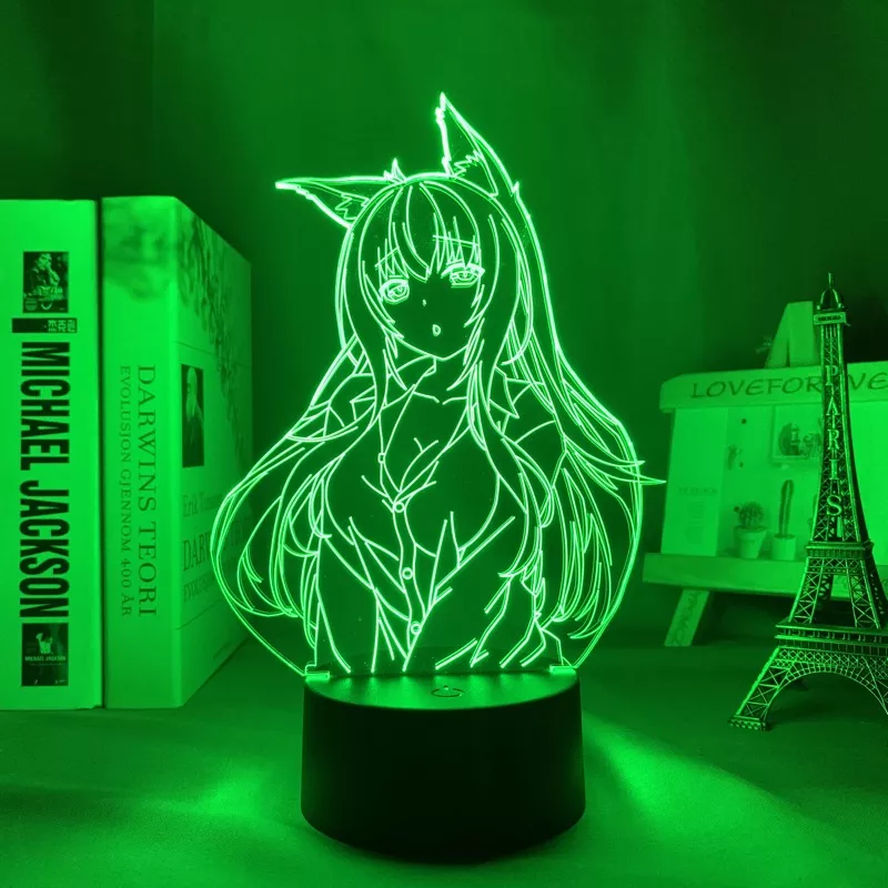 548814219 1 Luminária Nekopara Anime luminária led noturna para decoração de quarto, luz de mesa 3d de anime waifu