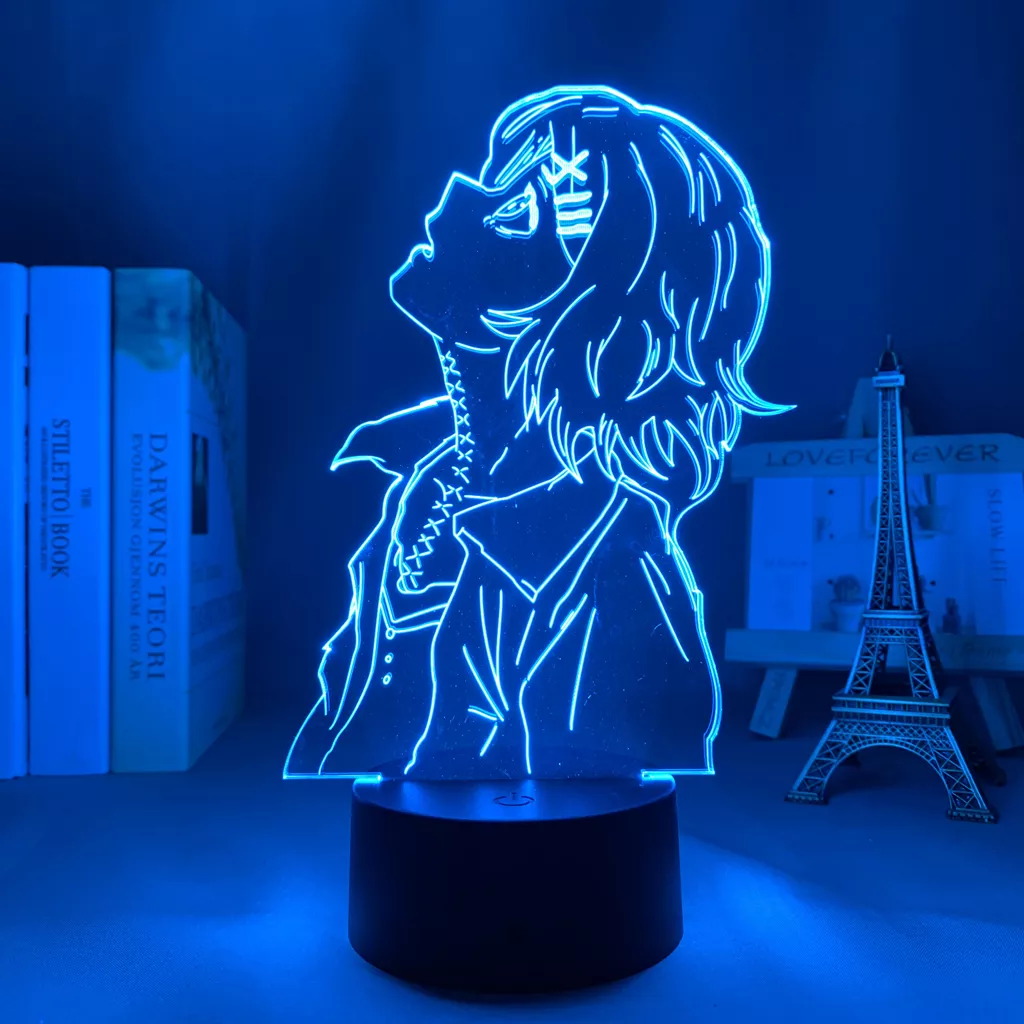 Luminária anime tokyo ghoul para decoração de quarto, luz noturna led tokyo ghoul 3