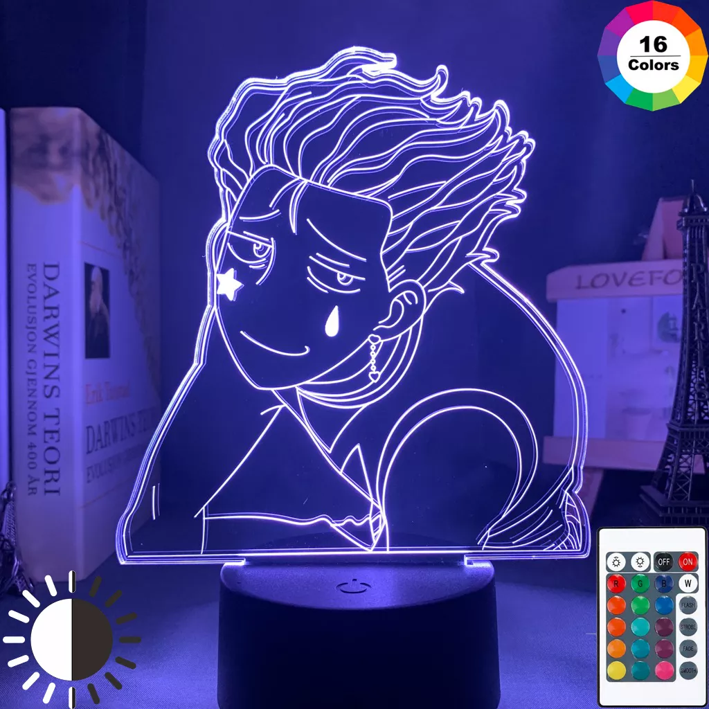 Luminária Hunter x Hunter luz de led para crianças, modelo hisoka, decoração para o quarto, hxh, presentes, caçador x, lâmpada de mesa 1