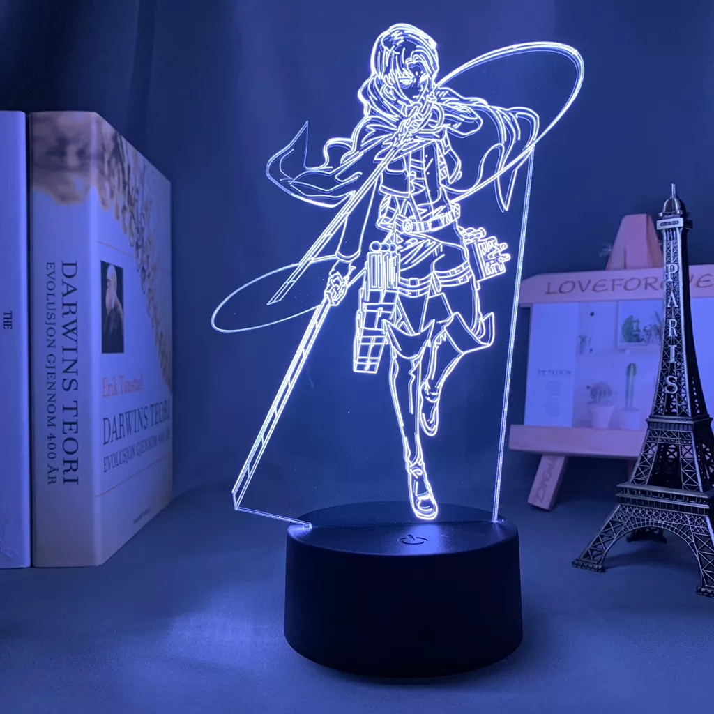 665234163 1 Luminária Attack on Titan Anime lâmpada Anime 3d ataque da lâmpada em titã luz para decoração do quarto crianças presente ataque em titã led night light