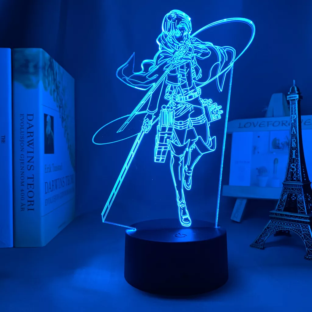 675591979 1 Luminária Attack on Titan Anime lâmpada Anime 3d ataque da lâmpada em titã luz para decoração do quarto crianças presente ataque em titã led night light