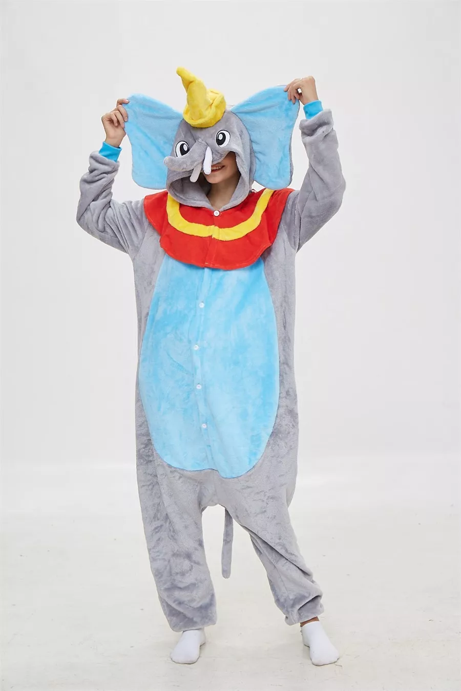 702743115 1 Pijama Adulto Dumbo, pijama de desenho animado, cosplay kigurumi, roupa de dormir