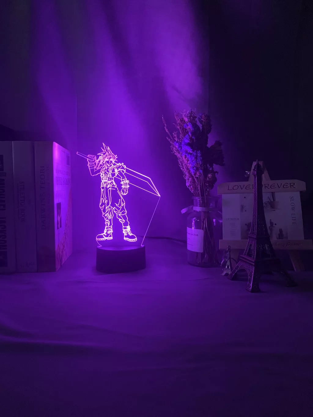708227526 1 Luminária Final Fantasy luz noturna em led 3d, crianças, luz noturna colorida para decoração de quarto, usb, lâmpada de mesa, jogo final, presente fantasia