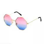 Óculos armação de metal óculos de sol feminino nova alta qualidade gradiente senhoras óculos de sol redondo lente irregular meninas óculos de condução 1