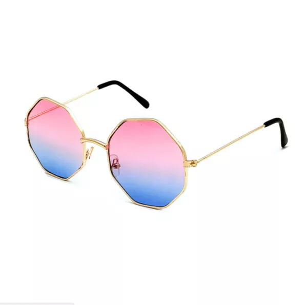 Óculos armação de metal óculos de sol feminino nova alta qualidade gradiente senhoras óculos de sol redondo lente irregular meninas óculos de condução 4