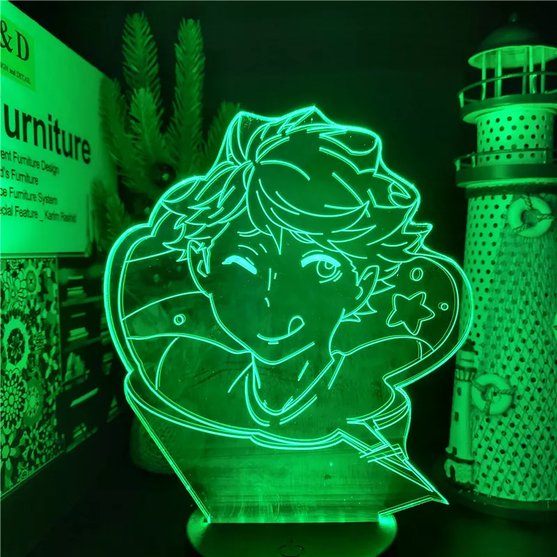 Luminária Haikyuu Anime oikawa, lâmpada led com ilusão 3d, lâmpada de anime com 7 cores que muda para presente de natal 1