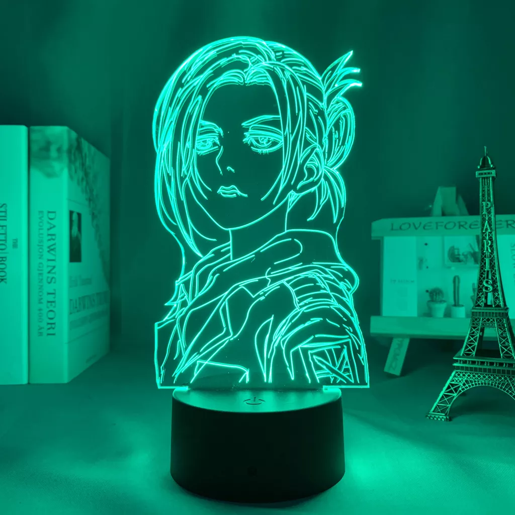 814626383 1 Luminária Attack on Titan Anime lâmpada de led do anime em 3d ring, lâmpada para decoração de casa, presente de aniversário, manga de attack on titan, lâmpada noturna