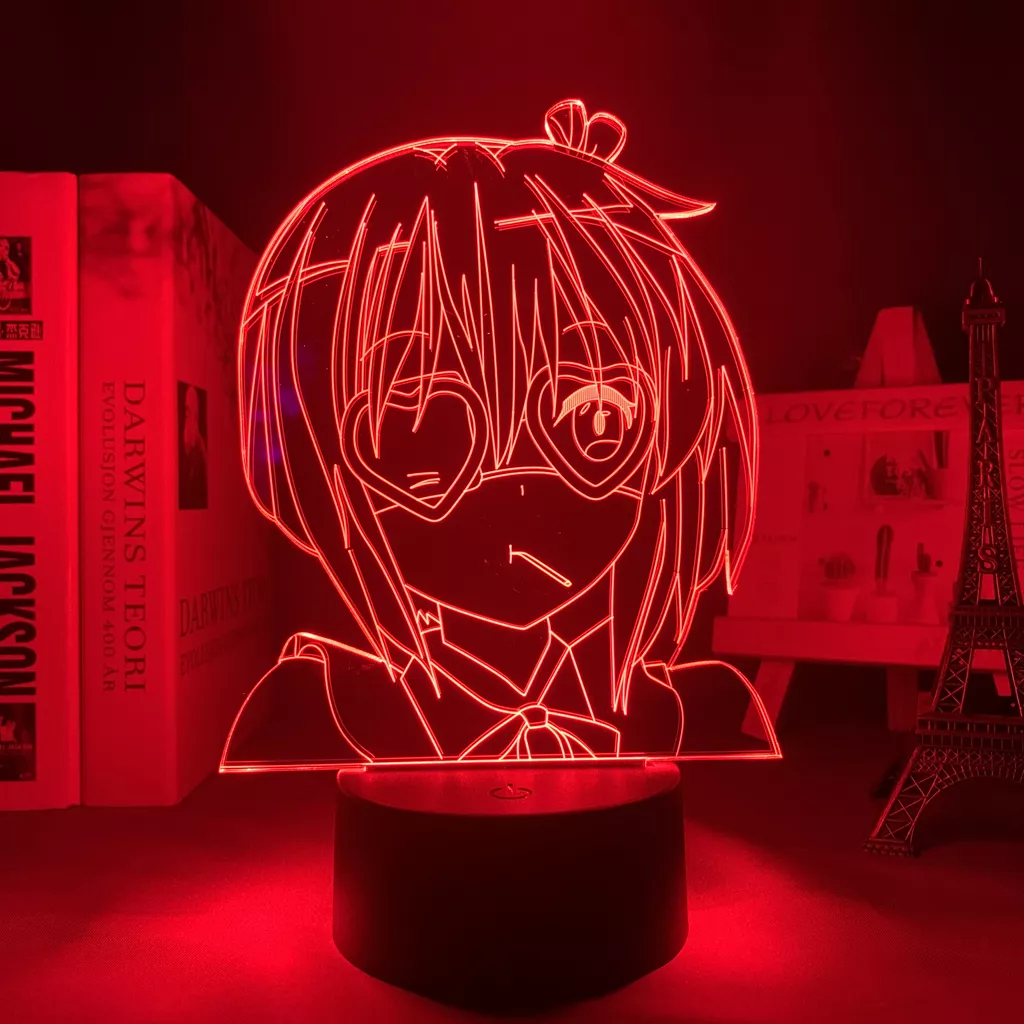 830728410 1 Luminária Chunibyo Anime lâmpada Luz noturna de led amor rikka, takanashi, para decoração do quarto, presente de aniversário, anime, lâmpada 3d, rikka, takanashi