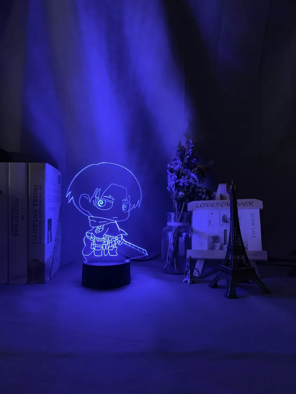 884157146 1 Luminária Attack on Titan Anime lâmpada 3d night light ataque em titan chibi figura nightlight para decoração de casa luz colorida bateria lâmpada noite presente