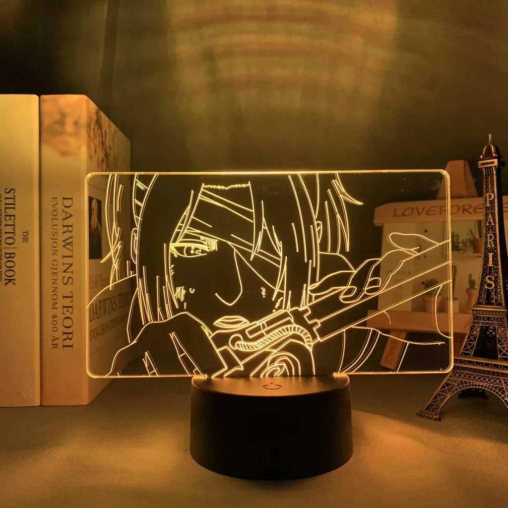 Luminária Attack on Titan Anime lâmpada de led para decoração de quarto infantil, anime 3d de attack on titan, hange, luz noturna hange zoé, presente para crianças 1