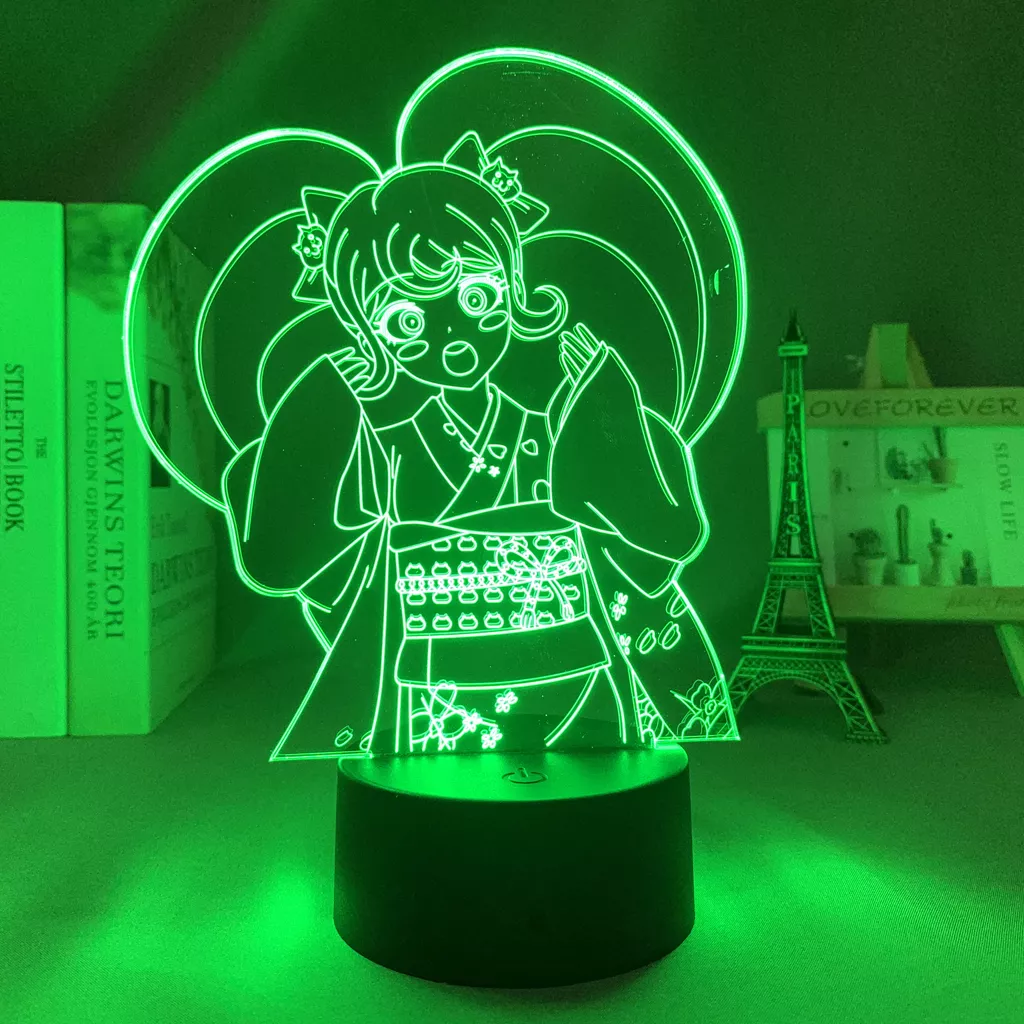 944478091 1 Luminária Danganronpa mangá, lâmpada de led hiyoko saionji, para decoração de quarto de criança, luz noturna, presente de aniversário, mesa, anime, luz 3d