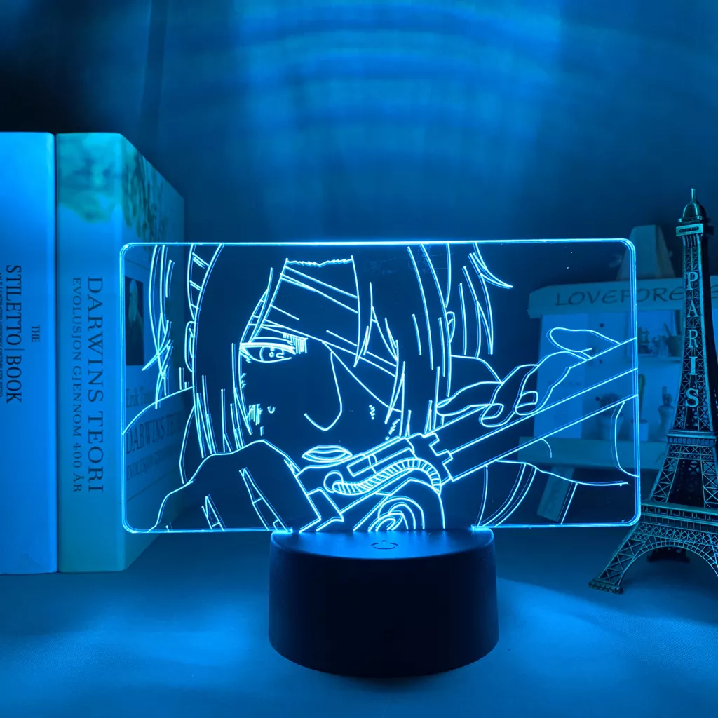 Luminária Attack on Titan Anime lâmpada de led para decoração de quarto infantil, anime 3d de attack on titan, hange, luz noturna hange zoé, presente para crianças 2