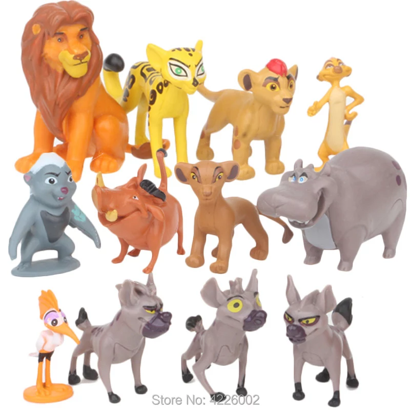 Action Figure 12pçs O Guarda Leão rei leão kion simba pvc figuras de ação bunga beshte fuli ono figurinhas boneca crianças brinquedos para crianças meninos 1