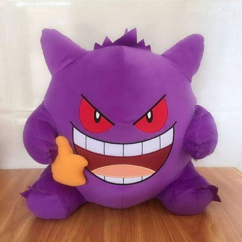 2027302538 1 Mochila Pokemon Gengar de pelúcia gengar grande língua cobertor pikachu brinquedo de pelúcia bolsa de ombro decoração saco brinquedos presente do miúdo