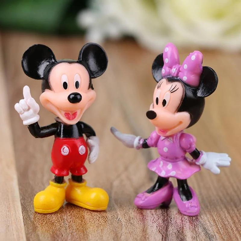 Action Figure personagens da disney, 6 peças, mickey mouse, minnie mouse, clubhouse, decoração de festa de aniversário, bolo, figuras de ação em pvc, brinquedos para crianças ds10 2