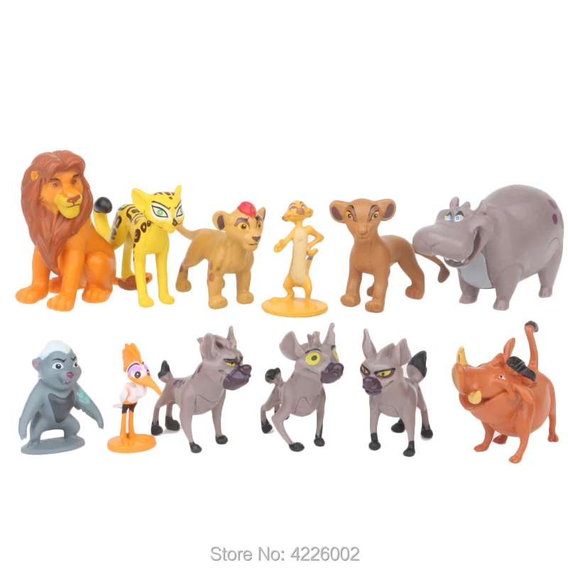 Action Figure 12pçs O Guarda Leão rei leão kion simba pvc figuras de ação bunga beshte fuli ono figurinhas boneca crianças brinquedos para crianças meninos 2