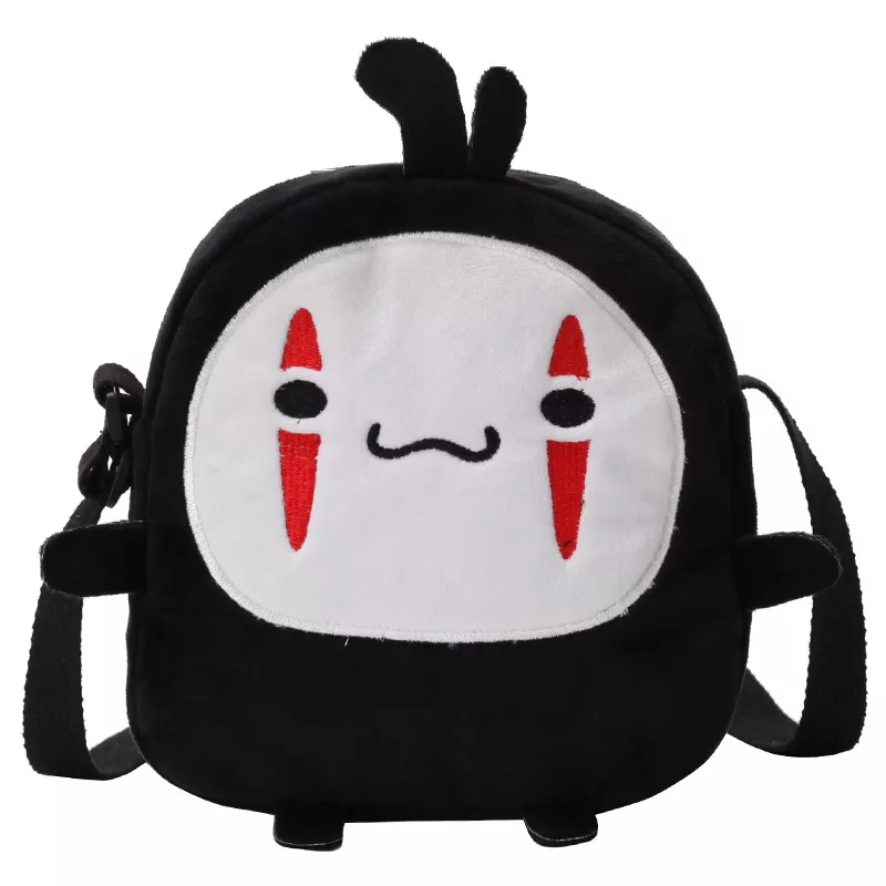 Mochila bolsa Ghibli de pelúcia masculina No Face, estampa fofa de desenho animado, hayao, miyazaki, bolsa mensageiro para crianças e adultos 1