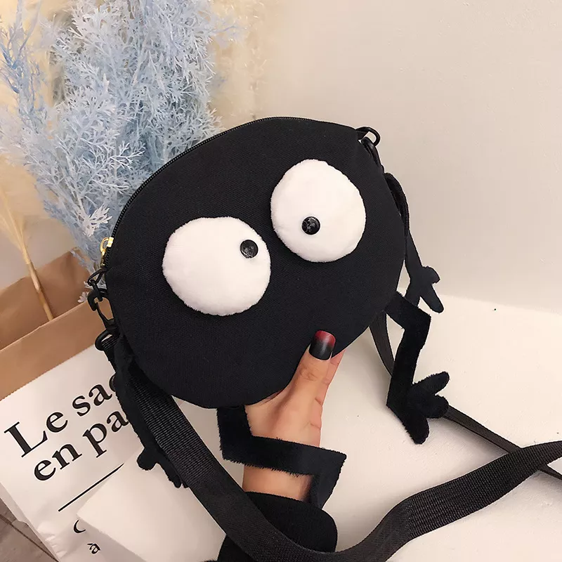 Bolsa Hayao Miyazaki Ghibli homem sem face, bolsas mensageiro de lona com um ombro, briquete preto 2