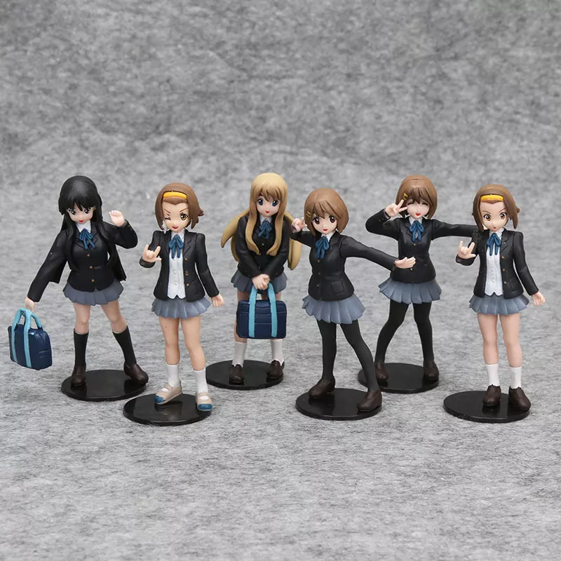 Action Figure K-On! Anime 6 pçs/set Figura akiyamn mio yui hirasawa tainaka ritsu kotobuki tsumugi modelo colecionável crianças brinquedos 1